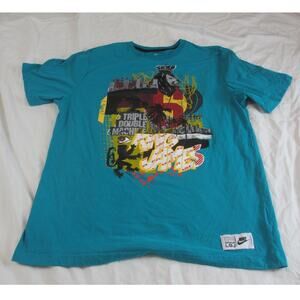 VTG Nike x LeBron James South Beach Teal "Triple Double Machine" T-Shirt XL NBA